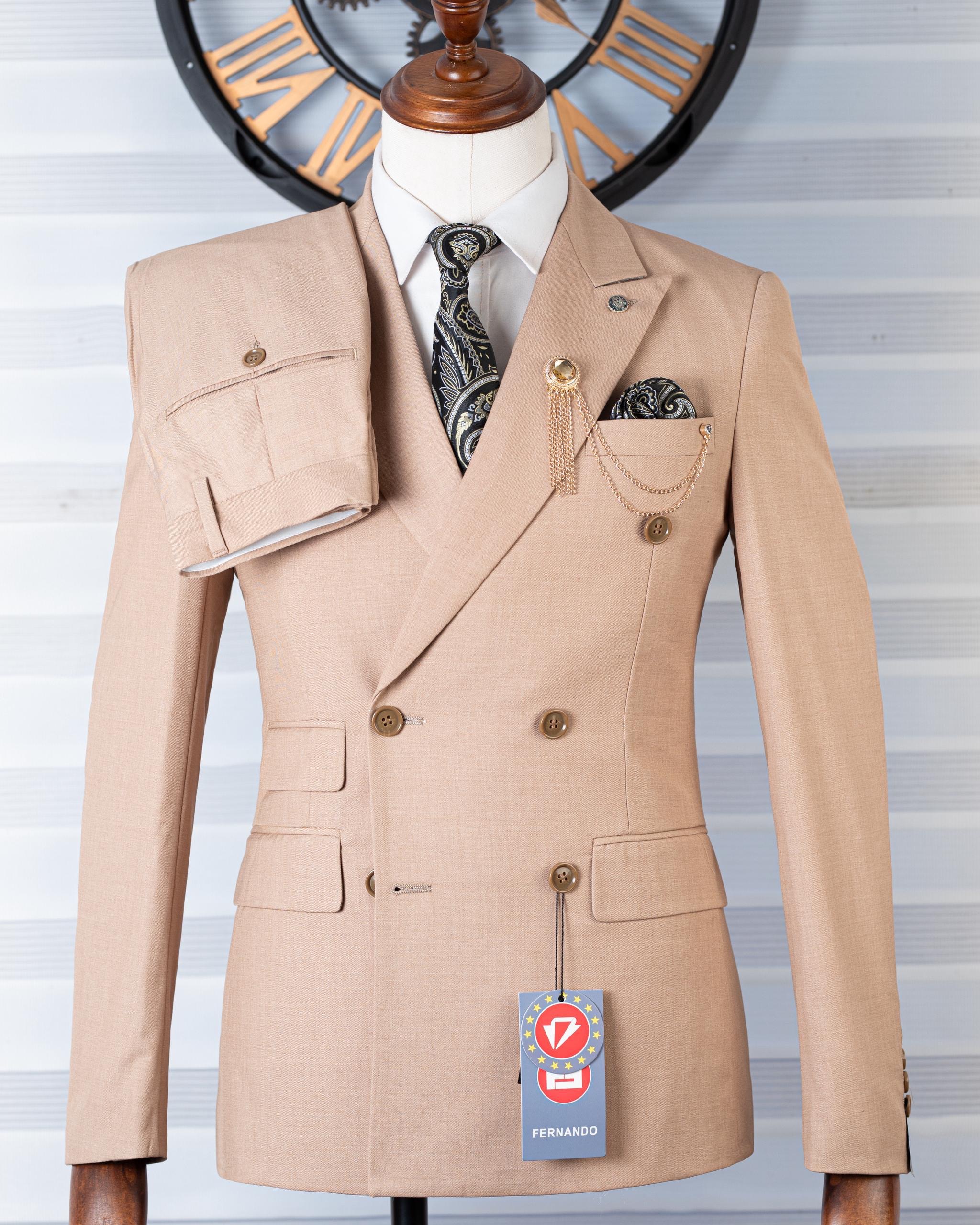 Cream Six-Button Turkish Suit
