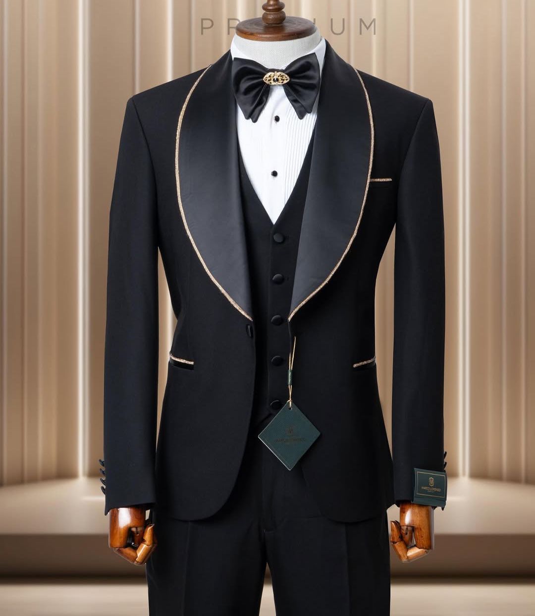 Black Tuxedo with Gold Trim