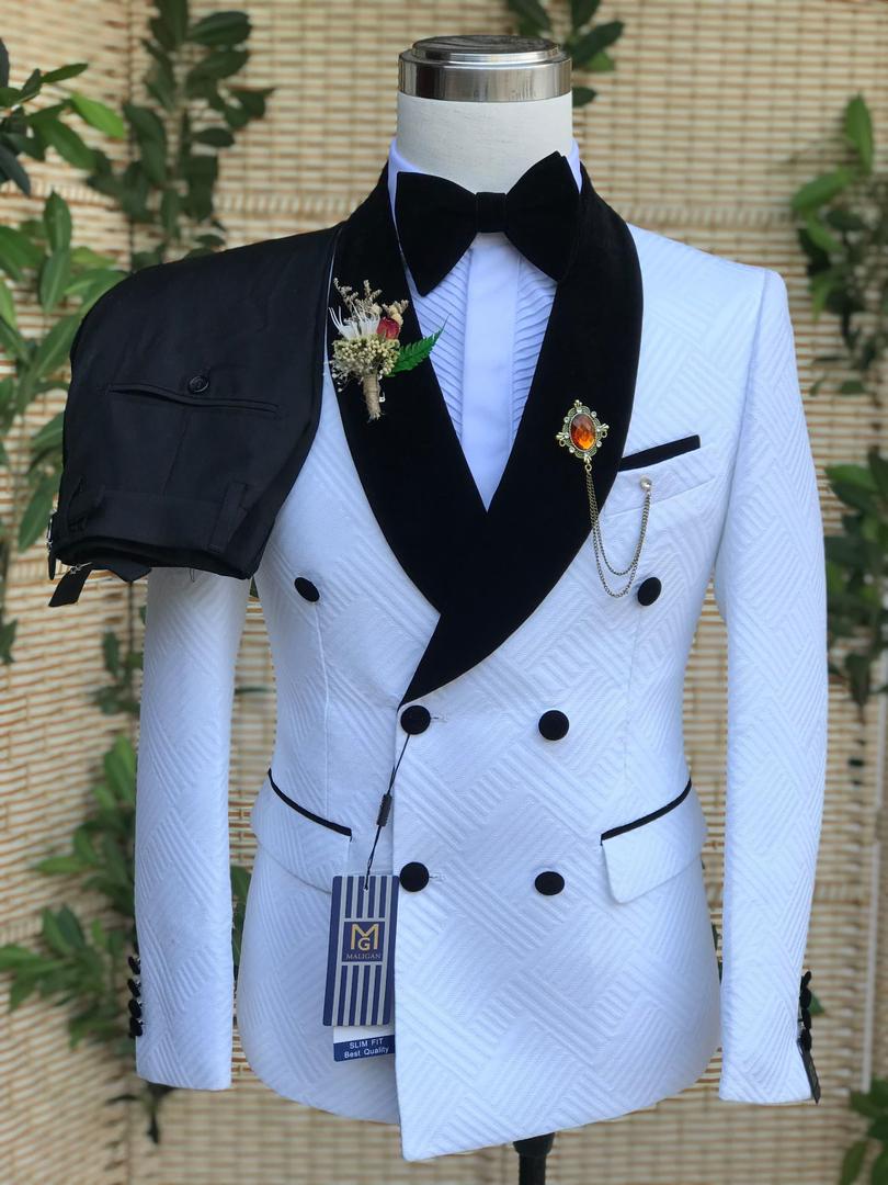 White Double-Breasted Tuxedo