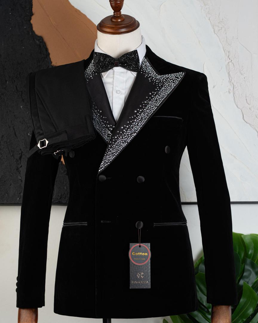 Black Velvet Crystal Tuxedo