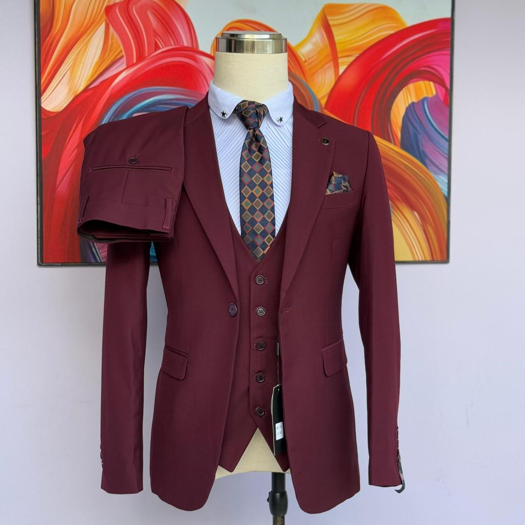 Burgundy 3-Piece Suit