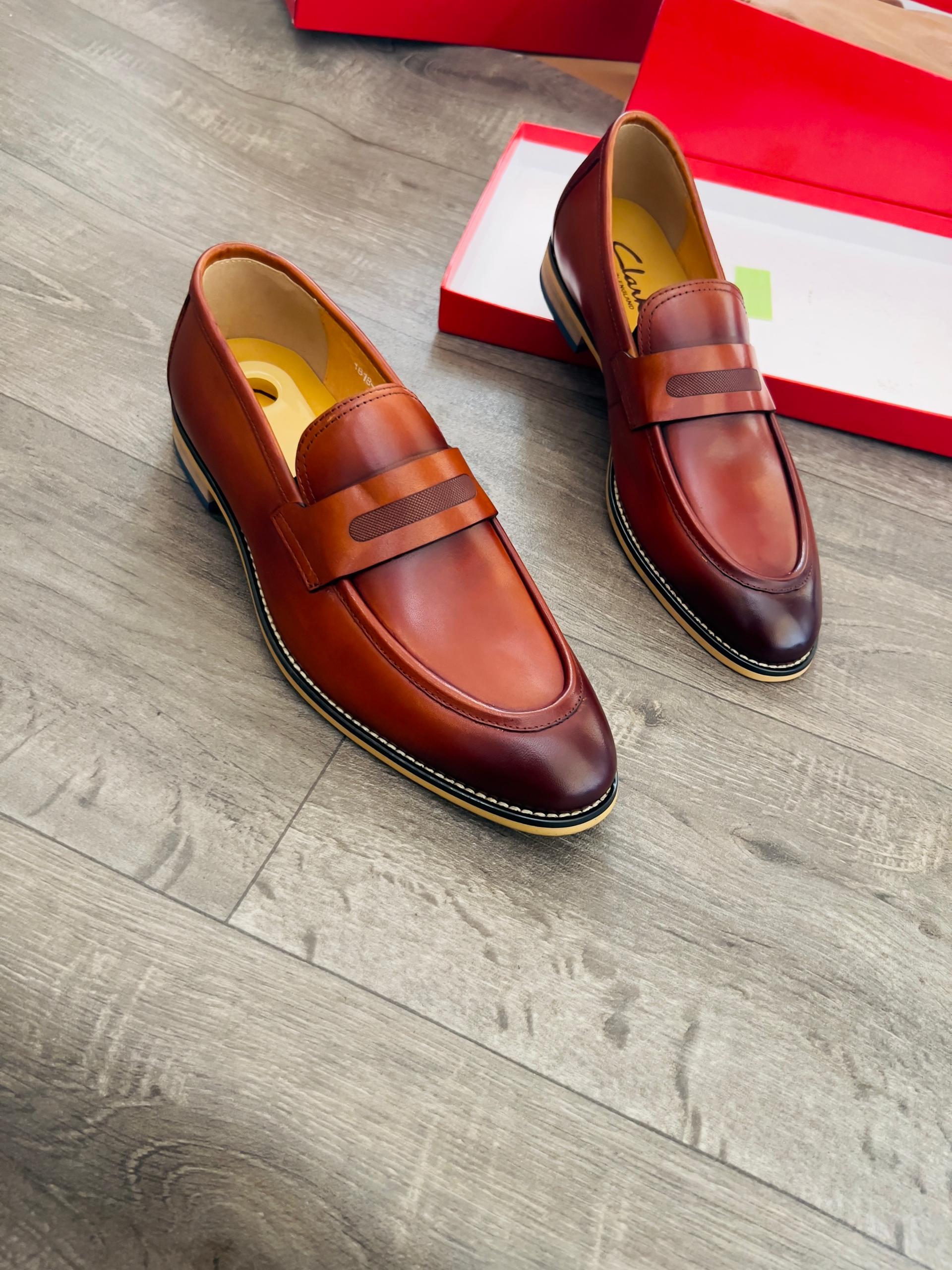 Two-Tone Brown Penny Loafers