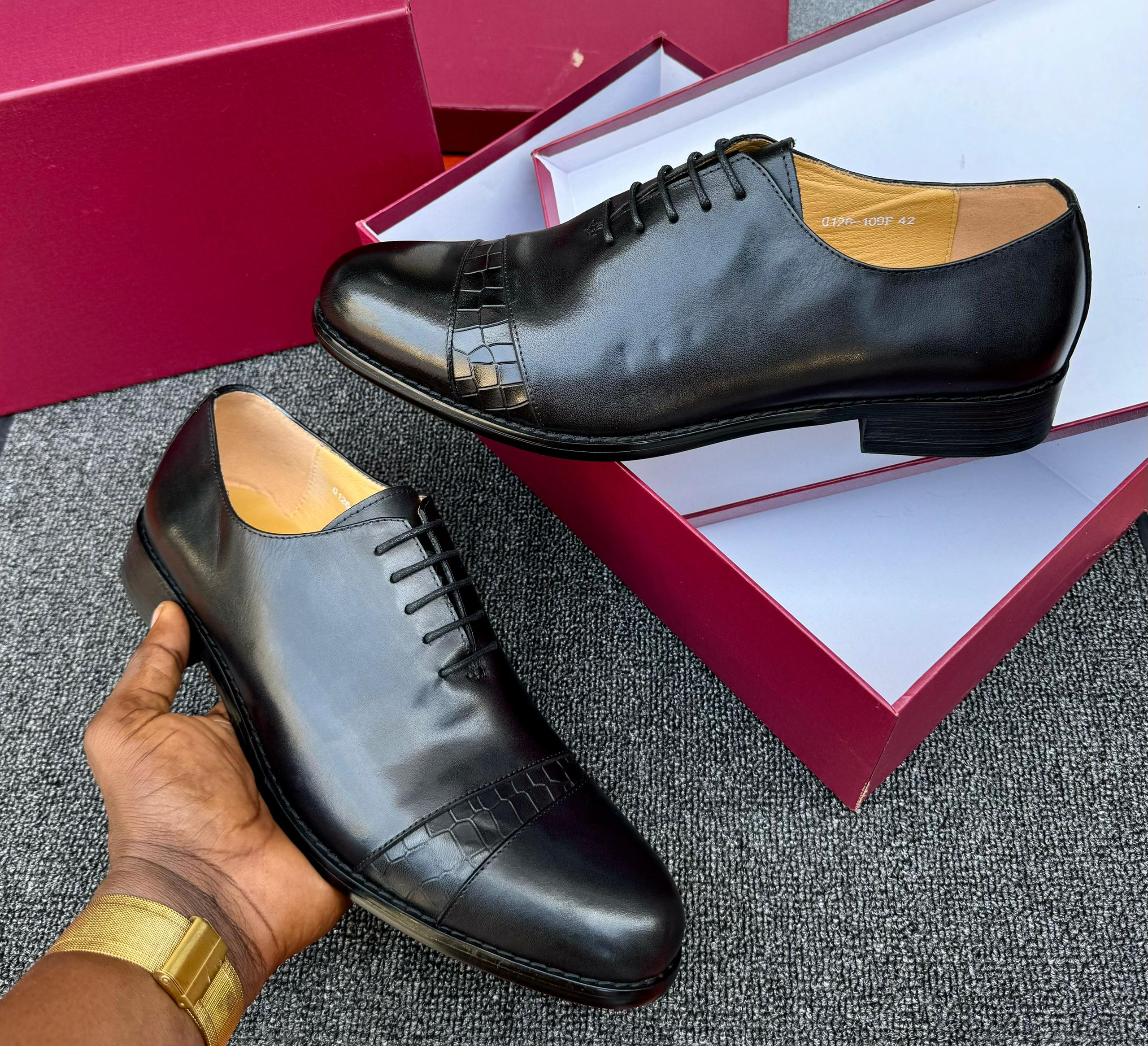 Black Oxford Shoes - Croc